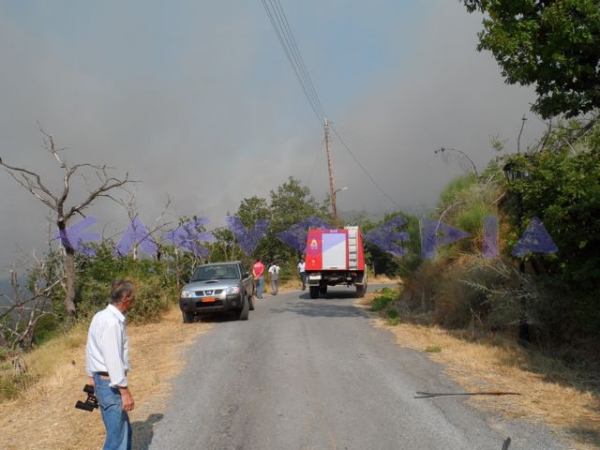 Εξω από το Λεοντάρι η φωτιά που ξεκίνησε από το Ανεμοδούρι (φωτογραφίες)