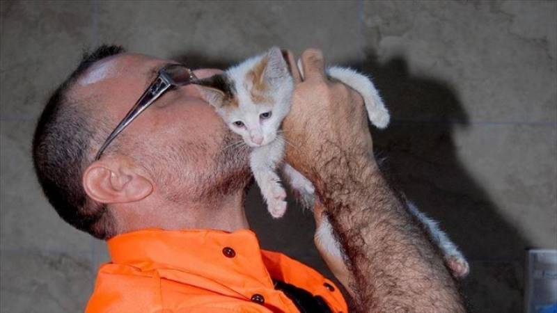 Τουρκία: Εργάτης διέσωσε γατάκι από πνιγμό, δίνοντάς του τις πρώτες βοήθειες