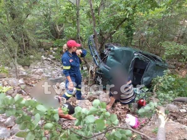 Ευρυτανία: Από θαύμα γλίτωσε ζευγάρι - Το όχημά τους έπεσε σε γκρεμό 120 μέτρων (Φωτογραφίες)