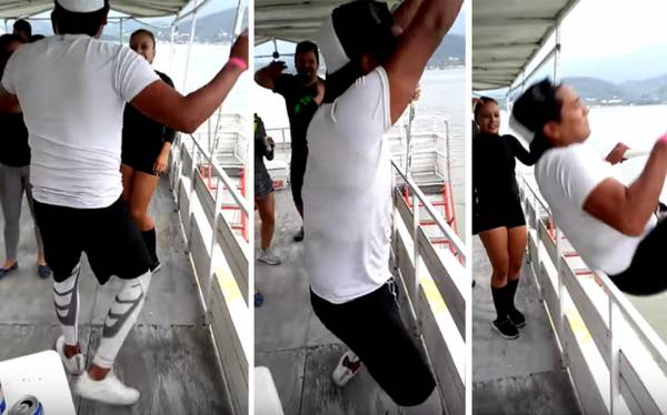 Όταν χορεύεις σε πλοίο και ξαφνικά... βρίσκεσαι στη θάλασσα (Βίντεο)
