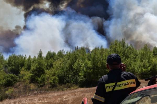 Μυρωδιές καμένων σε περιοχές της Τριφυλίας από τις φωτιές στην Ηλεία