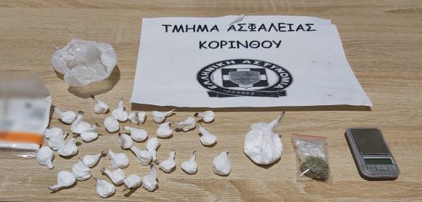 Κορινθία: Τρεις συλλήψεις για κατοχή κοκαΐνης και χασίς